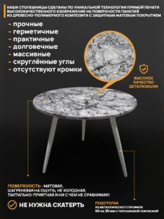 Стол круглый журнальный 60 см