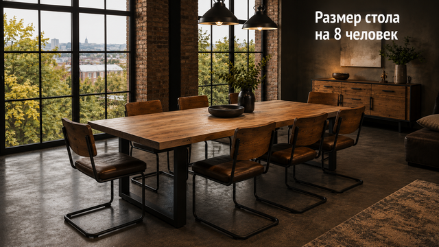 Размер стола на 8 человек