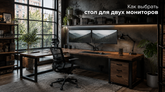 Как выбрать стол для двух мониторов