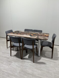 Стол кухонный обеденный прямоугольный дизайнерский лофт THETABLE RU 160х80 4.15/1.2