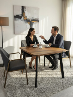 Стол кухонный обеденный квадратный дизайнерский лофт THETABLE 120х120 9.2/4.1