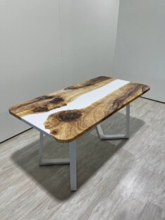 Стол кухонный обеденный прямоугольный дизайнерский лофт THETABLE RU 120х80 3.24/1.2