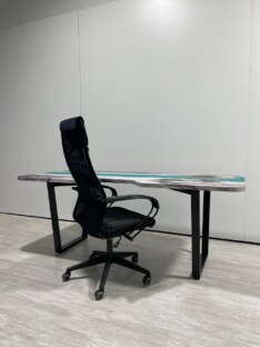 Стол компьютерный с вырезом дизайнерский лофт THETABLE RU 200х90 3.43/2.1