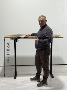 Стол компьютерный с подъемным механизмом дизайнерский лофт THETABLE 180х80 2.73/14.1