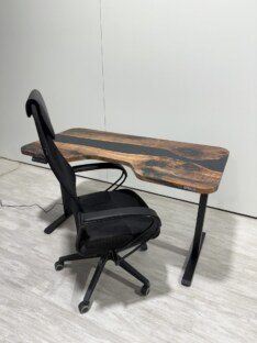 Стол компьютерный с подъемным механизмом и вырезом дизайнерский лофт THETABLE RU 160х70 3.26/14.1