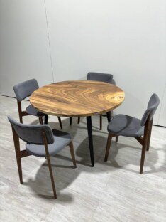 Стол кухонный обеденный круглый дизайнерский лофт THETABLE 120х32 9.2/6.1