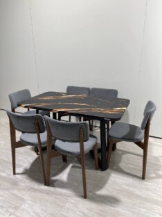 Стол кухонный обеденный прямоугольный дизайнерский лофт THETABLE RU 140х80 2.7/1.1