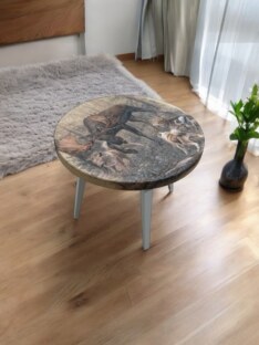 Стол журнальный круглый дизайнерский лофт THETABLE 70х48 13.1/7.2