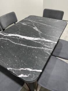 Стол кухонный обеденный прямоугольный дизайнерский лофт THETABLE RU 120х80 2.12.2/1.1