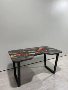 Стол компьютерный с вырезом дизайнерский лофт THETABLE RU 200х90 4.11/2.1 Стол компьютерный с вырезом дизайнерский лофт THETABLE RU 200х90 4.11/2.1