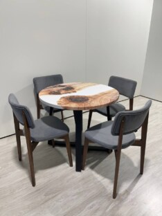 Стол кухонный обеденный круглый дизайнерский лофт THETABLE RU 100х32 3.18/1.1