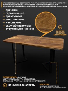 Стол кухонный обеденный прямоугольный дизайнерский лофт THETABLE RU 160х80 9.7/3.1 Стол кухонный обеденный прямоугольный дизайнерский лофт THETABLE RU 160х80 9.7/3.1