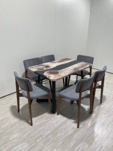 Стол кухонный обеденный прямоугольный дизайнерский лофт THETABLE RU 120х80 3.30/1.1