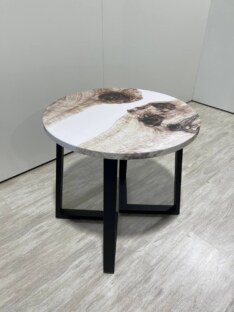 Стол кухонный обеденный круглый дизайнерский лофт THETABLE RU 80х32 3.34/1.1