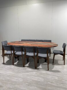 Стол кухонный обеденный овальный дизайнерский лофт THETABLE RU 250х100 5.8/2.1