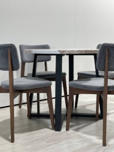 Стол кухонный обеденный круглый дизайнерский лофт THETABLE RU 90х32 3.34/1.1