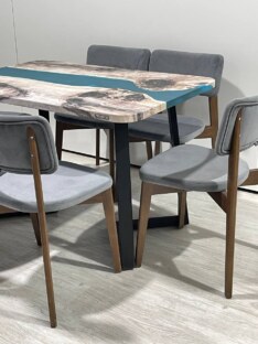 Стол кухонный обеденный прямоугольный дизайнерский лофт THETABLE RU 220х90 3.29/1.1