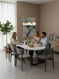 Стол кухонный обеденный овальный дизайнерский лофт THETABLE RU 200х90 2.21/2.1