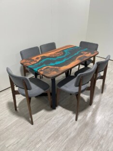 Стол кухонный обеденный прямоугольный дизайнерский лофт THETABLE RU 140х80 4.5/1.1