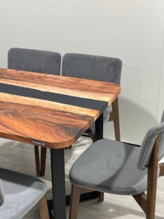 Стол кухонный обеденный прямоугольный дизайнерский лофт THETABLE RU 140х80 5.8/3.1