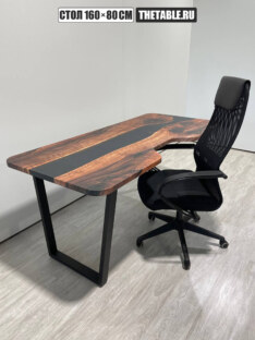 Стол письменный с вырезом дизайнерский лофт THETABLE RU 160х80 3.1/2.1 Стол письменный с вырезом дизайнерский лофт THETABLE RU 160х80 3.1/2.1