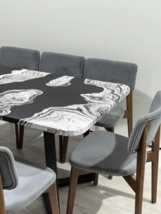 Стол кухонный обеденный прямоугольный дизайнерский лофт THETABLE RU 140х80 2.72/1.1