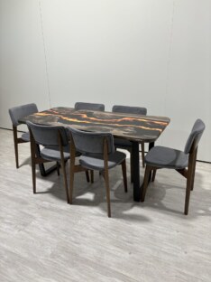 Стол кухонный обеденный прямоугольный дизайнерский лофт THETABLE RU 160х80 4.11/2.1