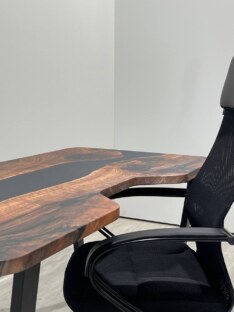 Стол компьютерный с вырезом дизайнерский лофт THETABLE RU 160х80 3.26/2.1
