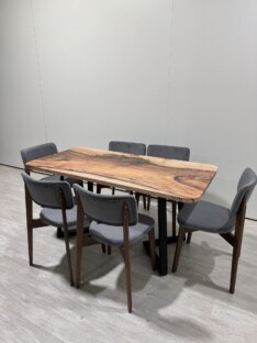 Стол кухонный обеденный прямоугольный дизайнерский лофт THETABLE RU 120х80 12.5/1.1