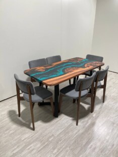 Стол кухонный обеденный прямоугольный дизайнерский лофт THETABLE RU 150х80 4.5/1.1
