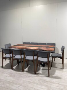 Стол кухонный обеденный прямоугольный дизайнерский лофт THETABLE 220х90 3.8/1.1