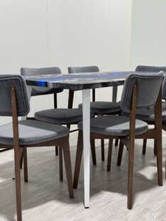 Стол кухонный обеденный прямоугольный дизайнерский лофт THETABLE RU 160х80 4.17/6.2