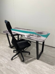 Стол компьютерный с вырезом дизайнерский лофт THETABLE RU 160х80 3.43/2.1