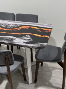 Стол кухонный обеденный прямоугольный дизайнерский лофт THETABLE RU 160х80 4.20/1.2