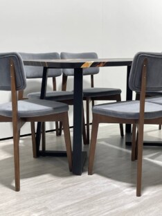 Стол кухонный обеденный прямоугольный дизайнерский лофт THETABLE RU 140х80 2.7/1.1