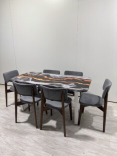 Стол кухонный обеденный прямоугольный дизайнерский лофт THETABLE RU 160х80 4.20/2.2