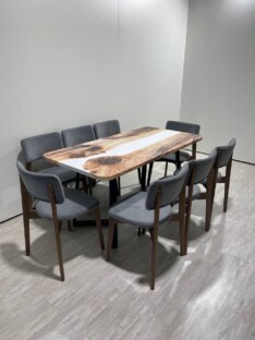 Стол кухонный обеденный прямоугольный дизайнерский лофт THETABLE RU 160х80 3.18/1.1