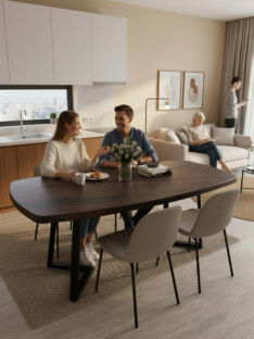 Стол кухонный обеденный евро дизайнерский лофт THETABLE RU 180х80 6.4/1.1