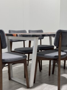 Стол кухонный обеденный прямоугольный дизайнерский лофт THETABLE RU 160х80 4.20/2.2