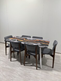 Стол кухонный обеденный прямоугольный дизайнерский лофт THETABLE RU 140х80 4.20/4.2
