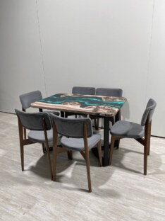 Стол кухонный обеденный прямоугольный дизайнерский лофт THETABLE RU 120х80 4.13/3.1