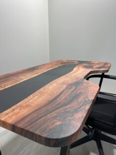 Стол компьютерный с вырезом дизайнерский лофт THETABLE 160х80 3.8/2.1