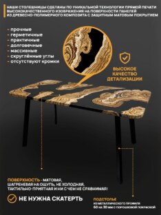 Стол кухонный обеденный прямоугольный дизайнерский лофт THETABLE RU 160х80 2.73/4.1