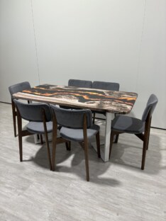 Стол кухонный обеденный прямоугольный дизайнерский лофт THETABLE RU 180х80 4.15/3.2