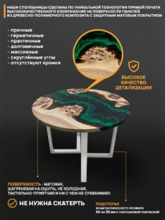 Стол кухонный обеденный круглый дизайнерский лофт THETABLE RU 90х32 4.16/3.2