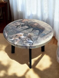 Стол журнальный круглый дизайнерский лофт THETABLE 70х48 13.1/5.1