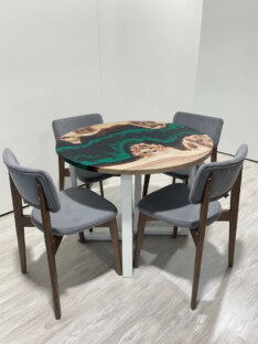 Стол кухонный обеденный круглый дизайнерский лофт THETABLE RU 90х32 4.16/3.2