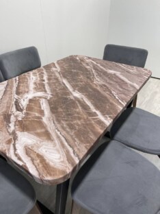 Стол кухонный обеденный прямоугольный дизайнерский лофт THETABLE RU 120х80 2.63/2.1