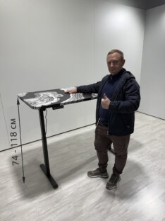 Стол компьютерный с подъемным механизмом дизайнерский лофт THETABLE 180х80 2.72/14.1