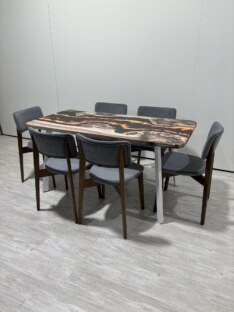 Стол кухонный обеденный прямоугольный дизайнерский лофт THETABLE RU 120х80 4.15/4.2